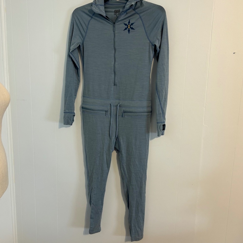 Airblaster Merino Wool Ninja Suit‎ Blue Heather Base Layer One Piece Small S